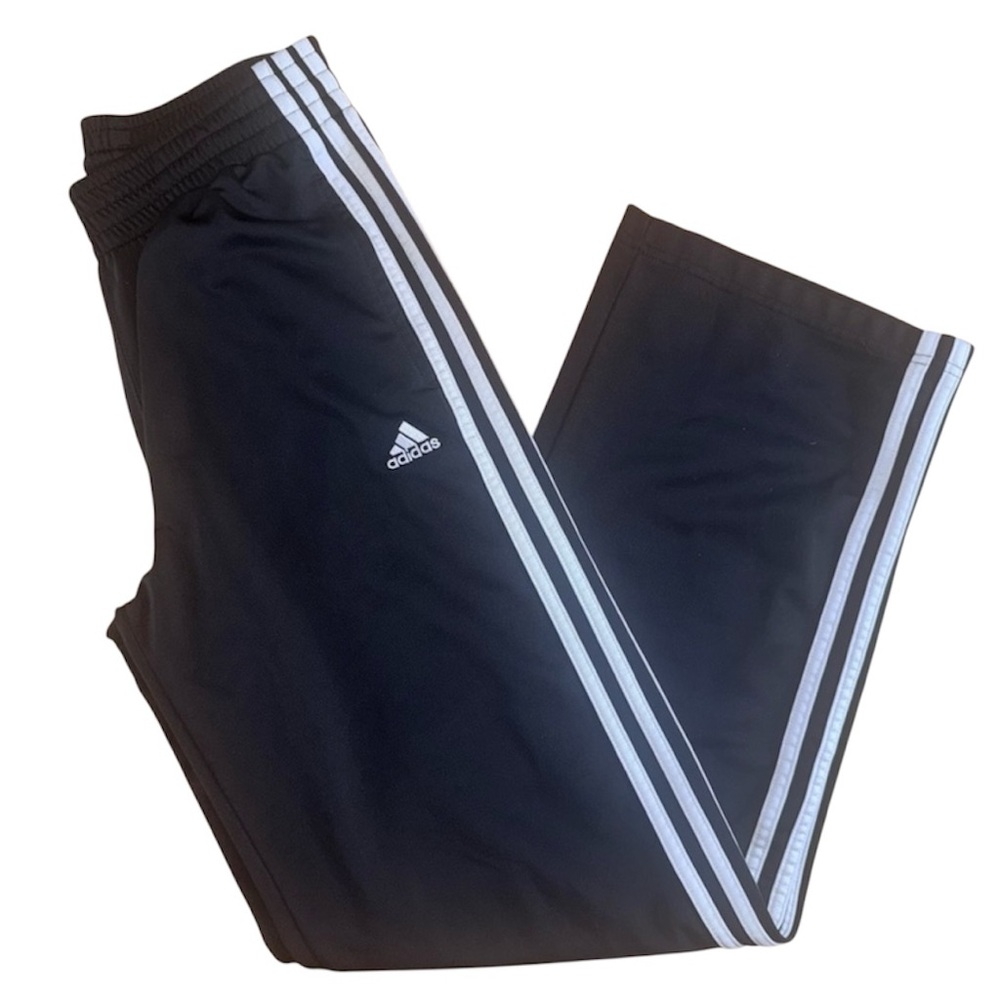 Adidas Black Sweatpants with Signature Stripes - Small
